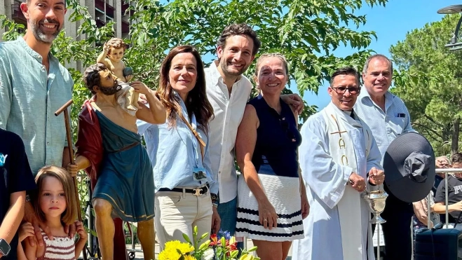 Isaac Claver durante la celebración en Monzón.