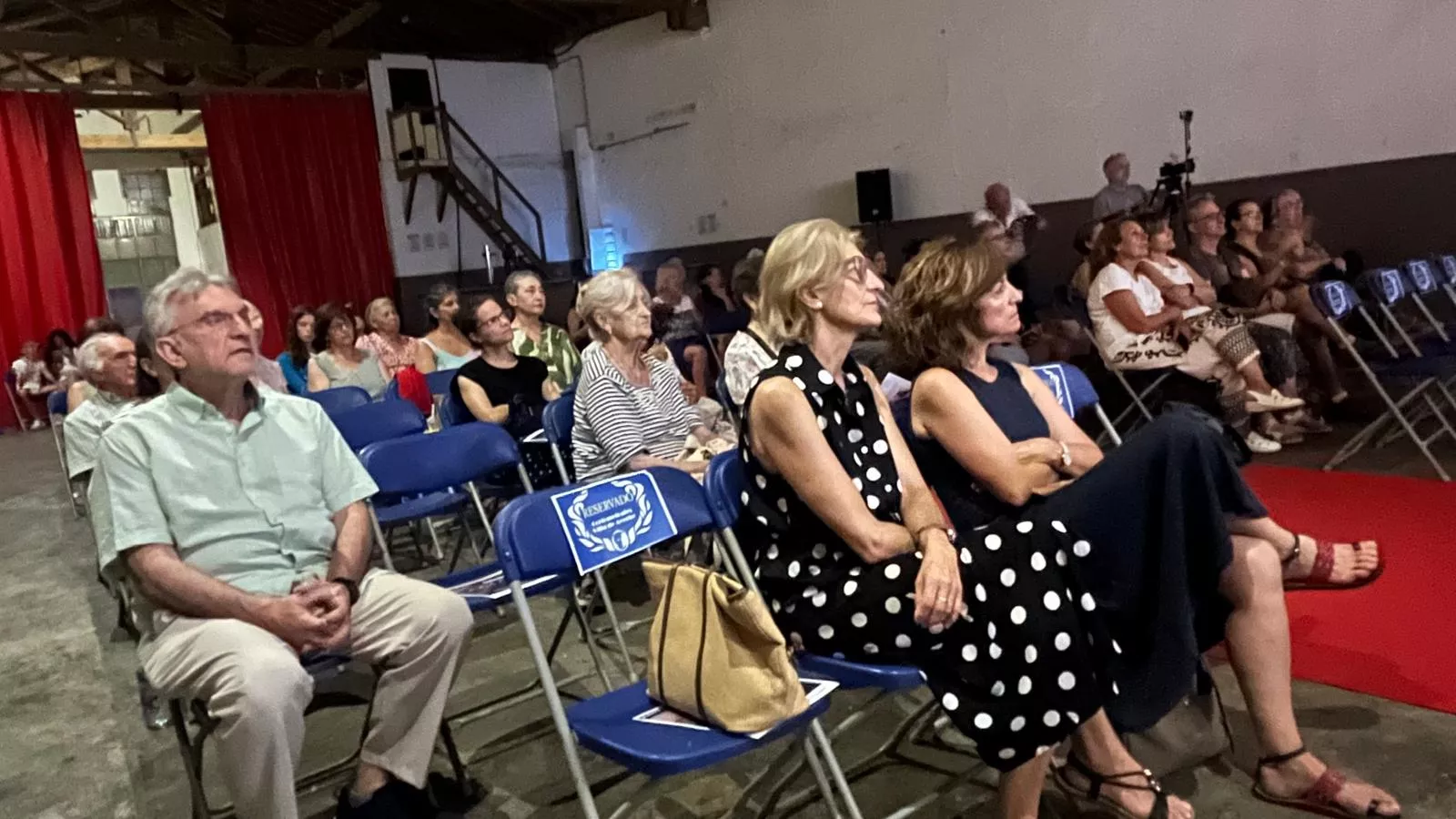 Proyección de 'Ramón y Cajal: dibujos en la retina' y coloquio en el Festival de Cortometrajes de Ayerbe. Foto Mercedes Manterola