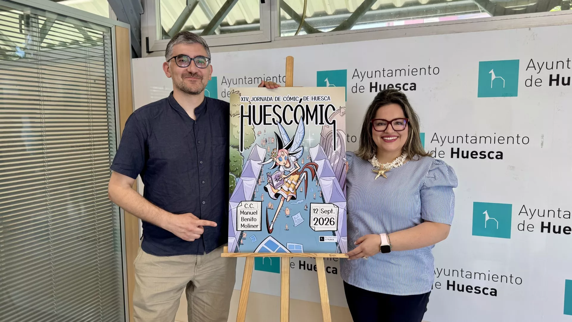 Óscar Senar y Sonia Latre han presentado Huescómic 2026.