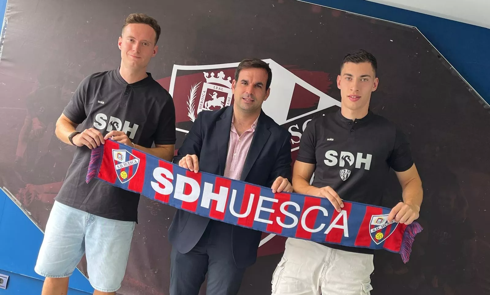 Rafa Tresaco, junto a Javier Sanz y Sergi Armero: "Todo Sabiñánigo tiene ganas de verme con la camiseta azulgrana"