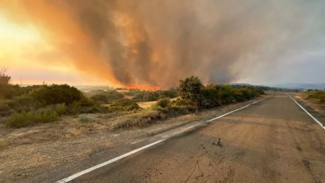 Incendio en la zona de Luesia y Uncastillo Incendio en la zona de Luesia y Uncastillo