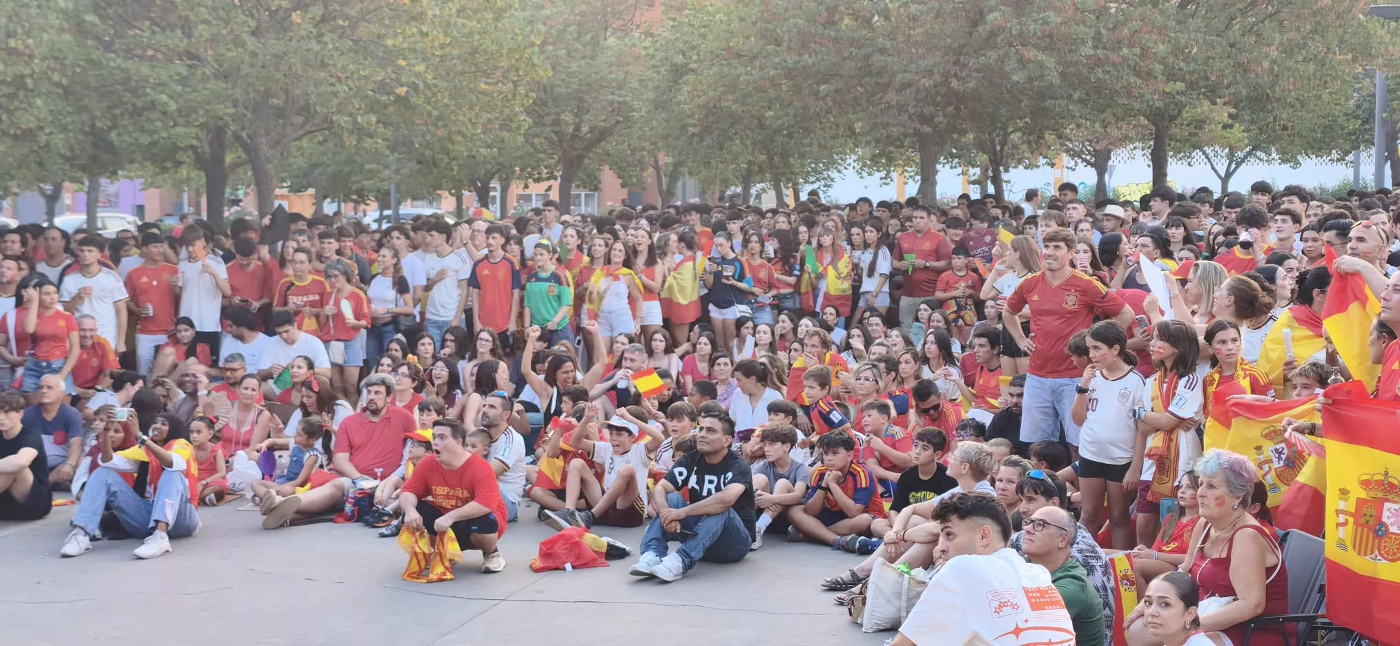 Animación en Huesca a la Selección Española en la final del Mundial. Foto María José Sampietro