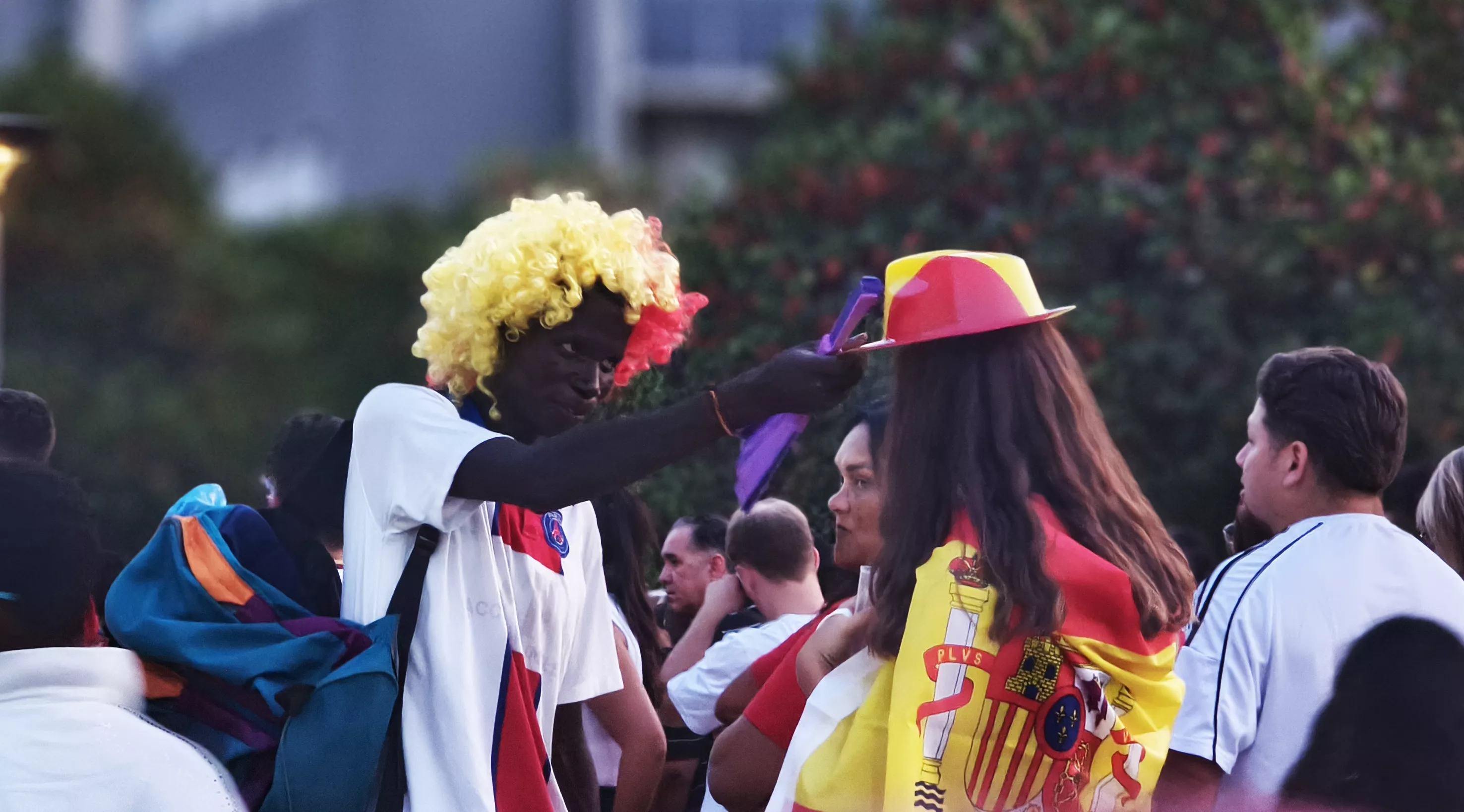 Animación en Huesca a la Selección Española en la final del Mundial. Foto María José Sampietro