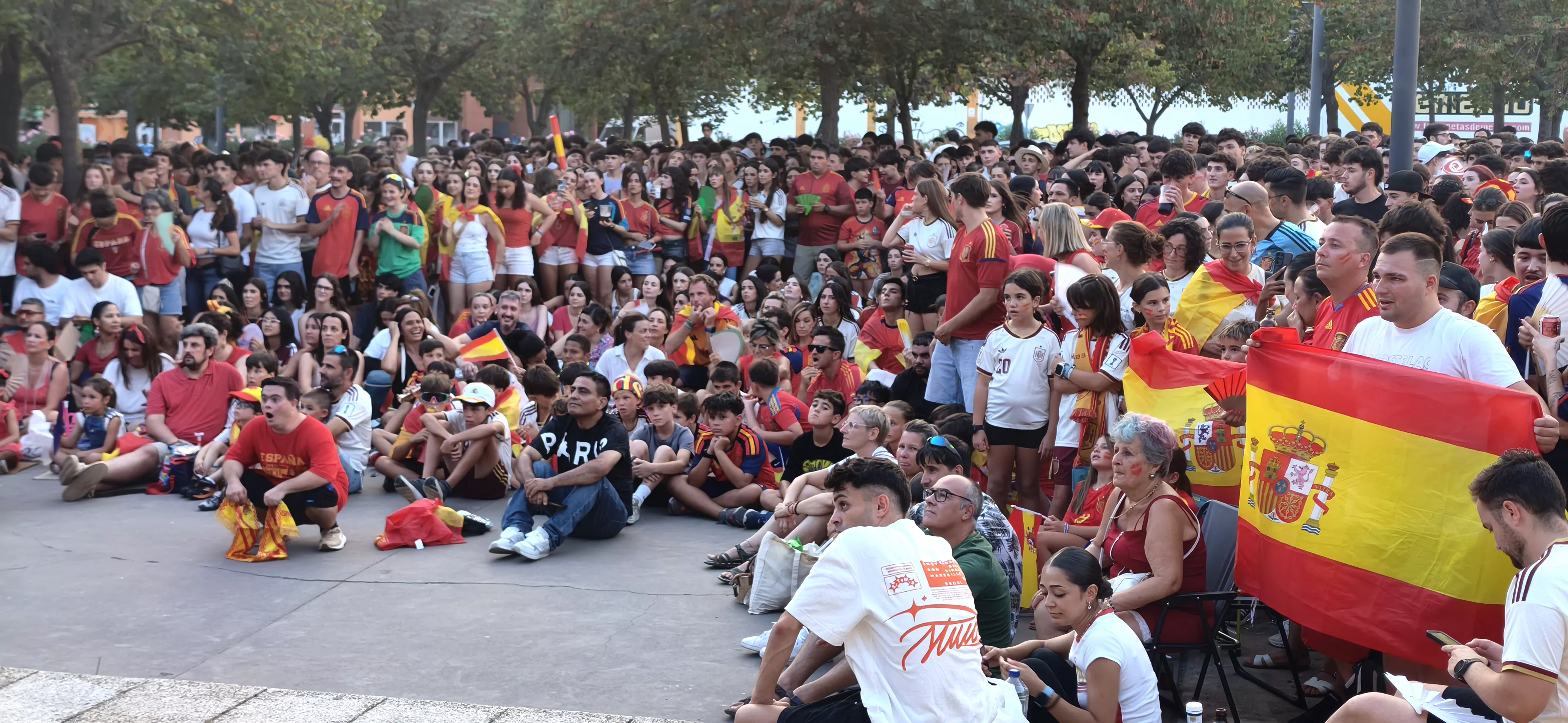 Animación en Huesca a la Selección Española en la final del Mundial. Foto María José Sampietro
