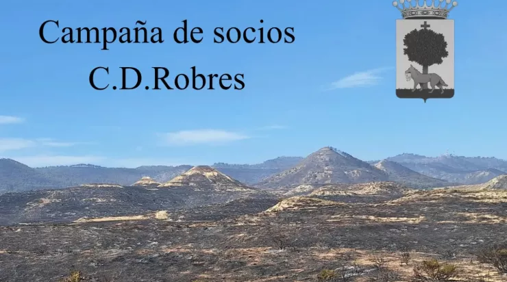 La sensible iniciativa del CD Robres en su campaña de socios: ayudará a la reforestación de la sierra de Los Monegros