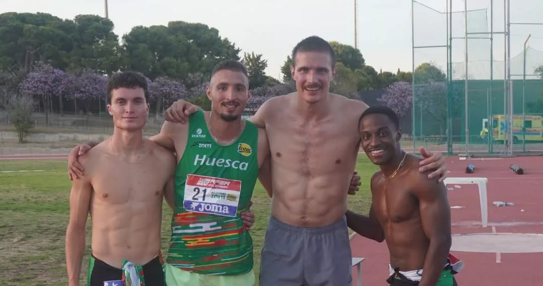 Cuarteto del 4x400 en la final de la liga. Salgado (izquierda) no podrá estar pero sí Hamza Dair, Christian Iguacel y Eliezer Zolawo.