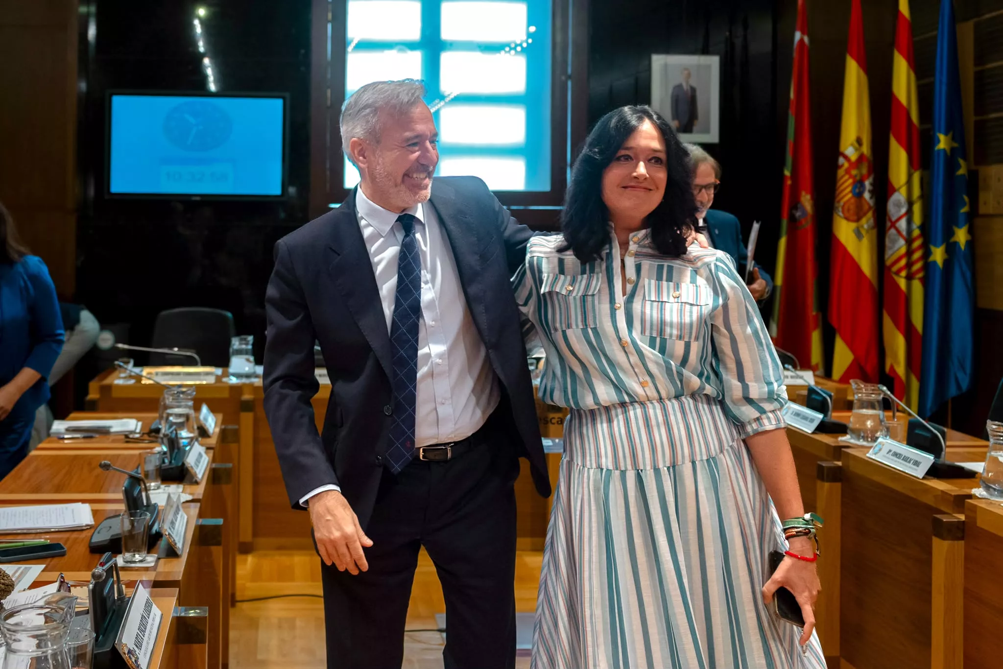 Jorge Azcón con Lorena Orduna