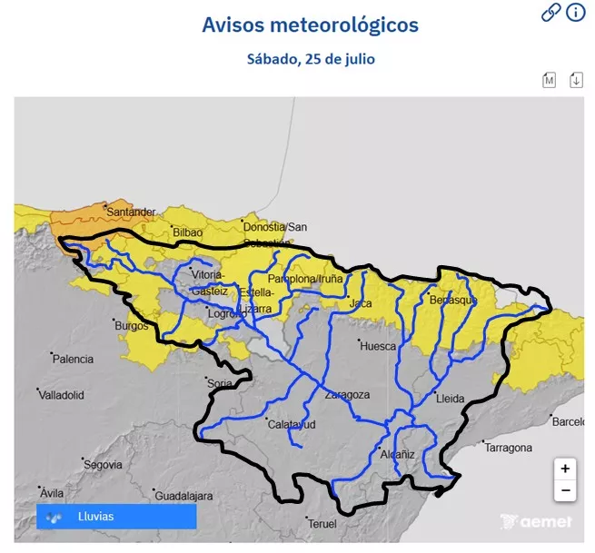 Las tormentas ponen en alerta los barrancos y cauces menores de Huesca.