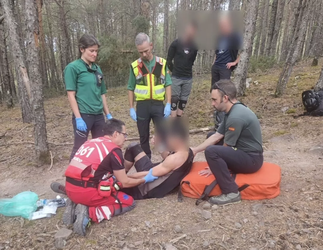 Rescate de un ciclista herido tras una caída en Bisaurri.