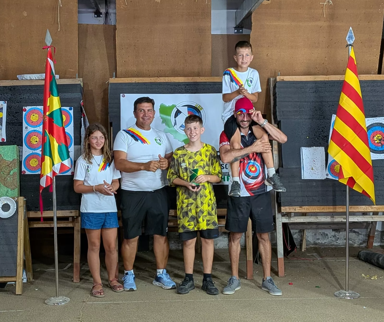 Trofeo San Lorenzo de tiro con arco. Finalistas con el ganador, Pedro Langarita