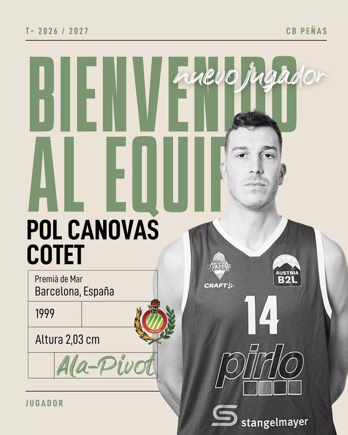Pol Canovas, nuevo jugador del Peñas.