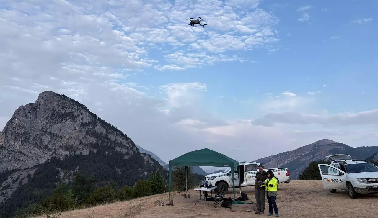 Los drones de INFOAR analizan las 90 hectáreas afectadas por el incendio de Plan.
