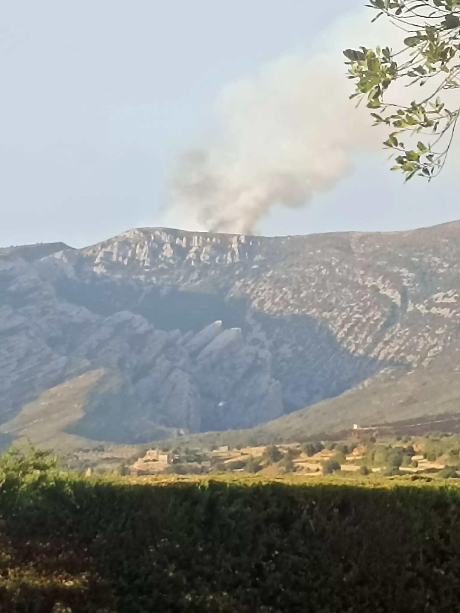 Incendio en Loporzano por un rayo. Foto Joaquín Lalueza