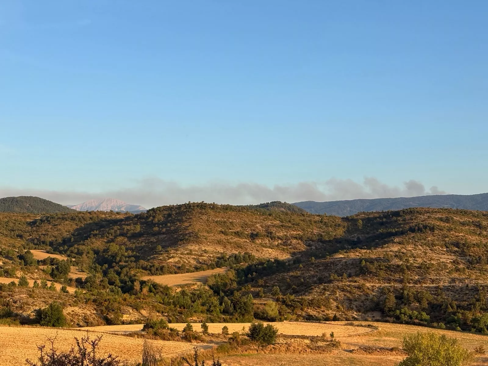 Humo del fuego en Nueno. Foto Ángel Morán Humo del fuego en Nueno. Foto Ángel Morán