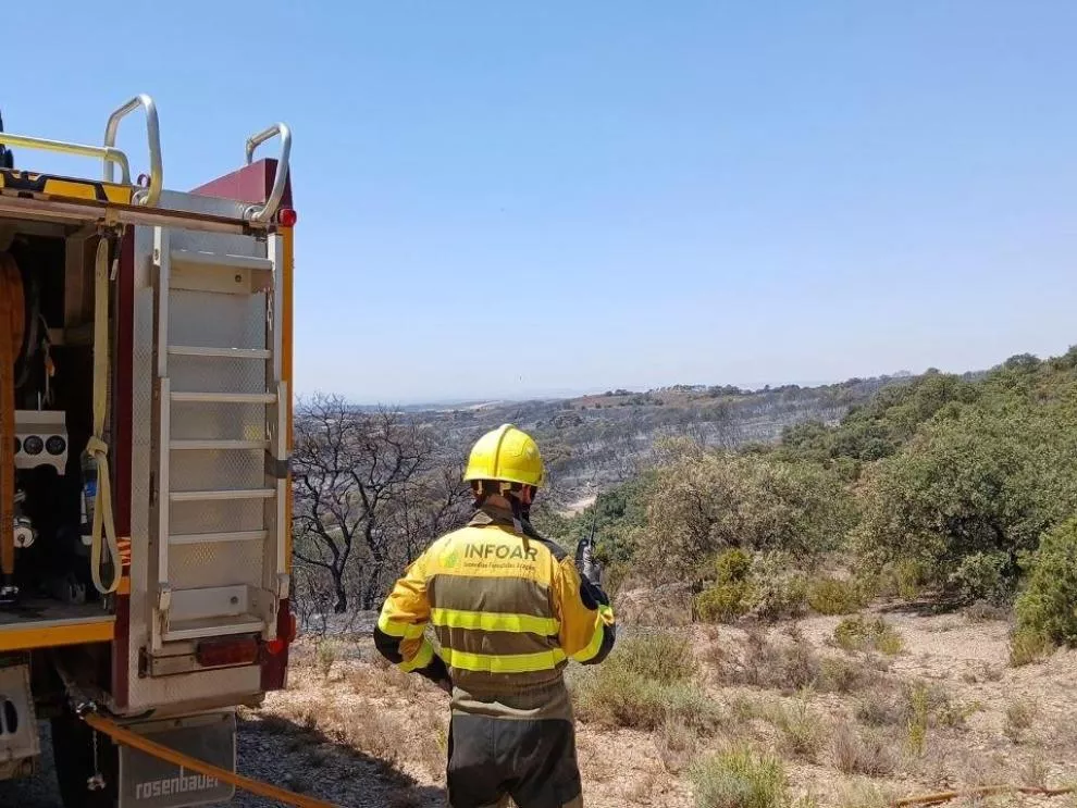 Brigadas de Infoar que trabajan en los incendios
