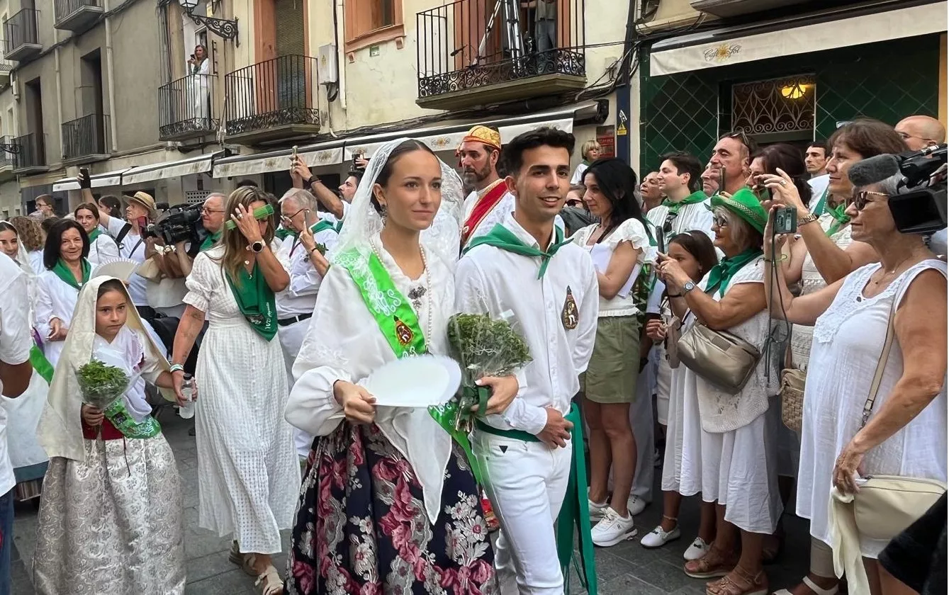 Procesión de San Lorenzo por las calles de Huesca. Foto Mercedes Manterola