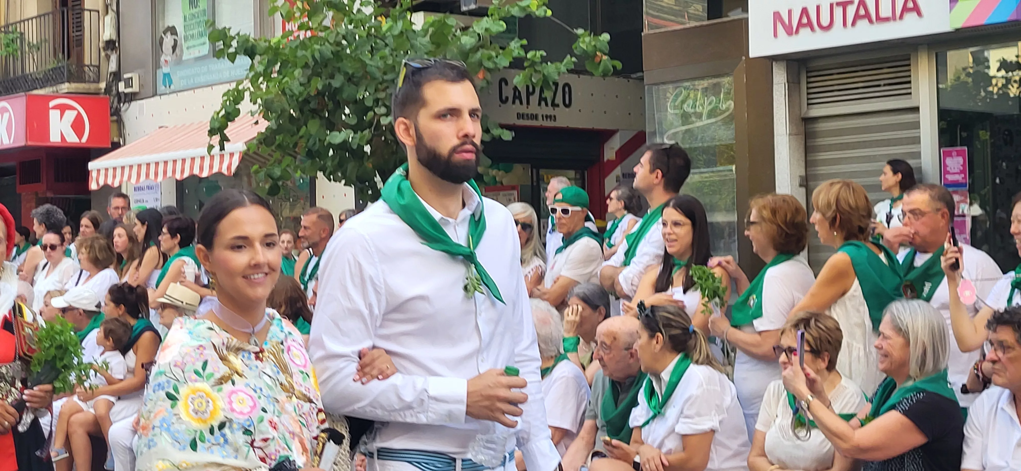 Procesión de San Lorenzo por las calles de Huesca. Foto Mercedes Manterola