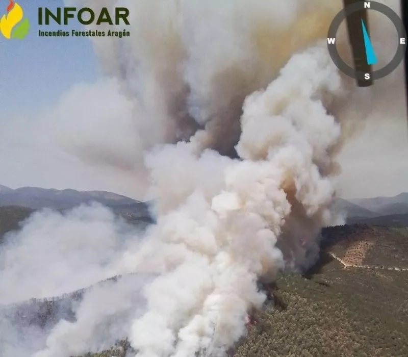 Incendio en el término de las Peñas de Riglos.
