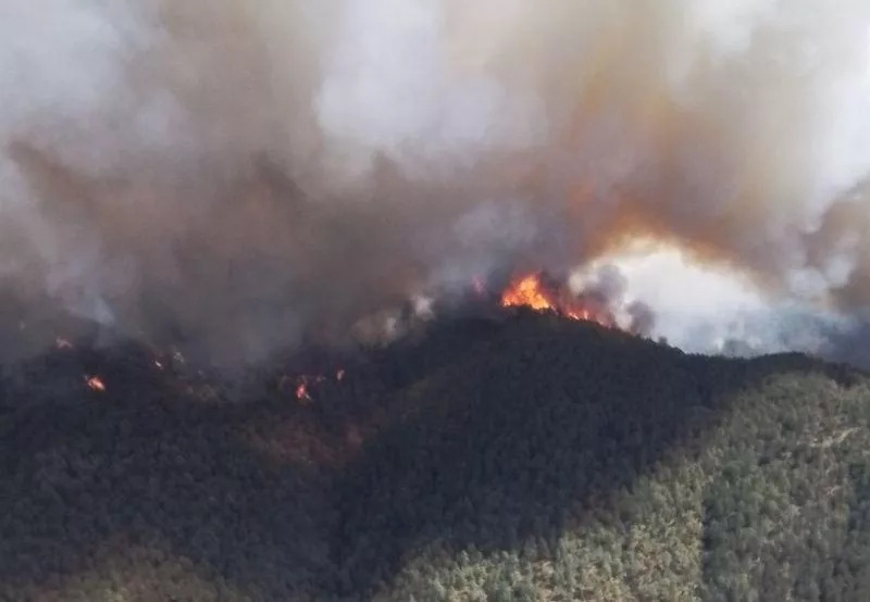 Incendio en el término de las Peñas de Riglos.