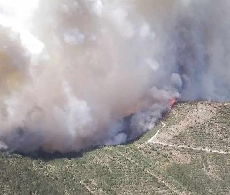 Incendio en el término de las Peñas de Riglos.