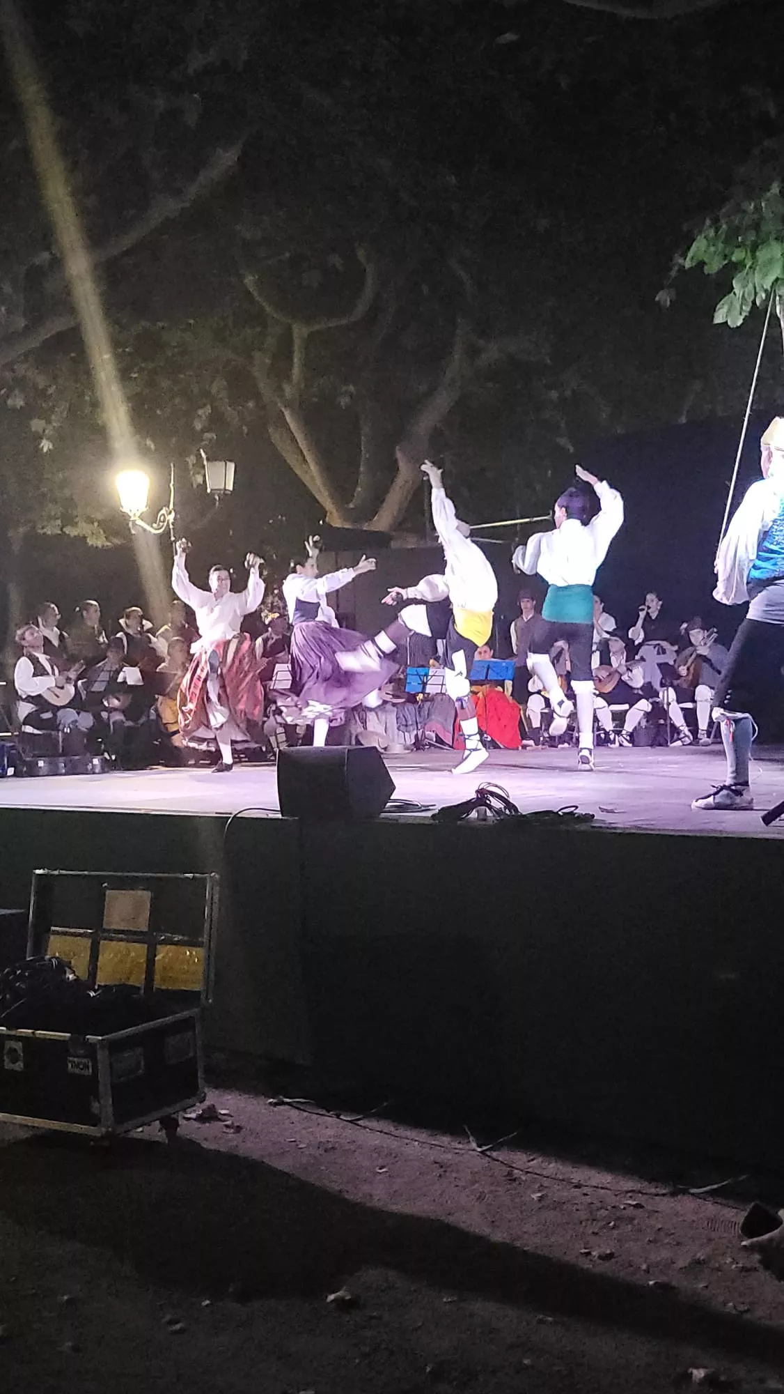 Actuación de la Agrupación Folklórica Santa Cecilia en el Parque Miguel Servet de Huesca