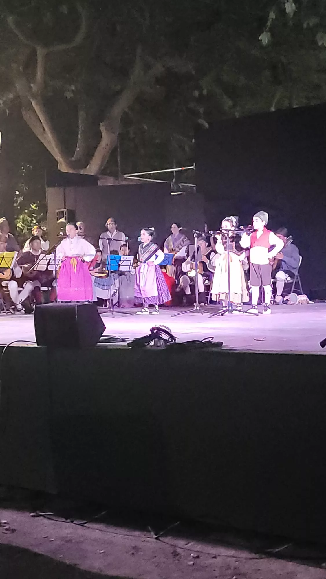 Actuación de la Agrupación Folklórica Santa Cecilia en el Parque Miguel Servet de Huesca