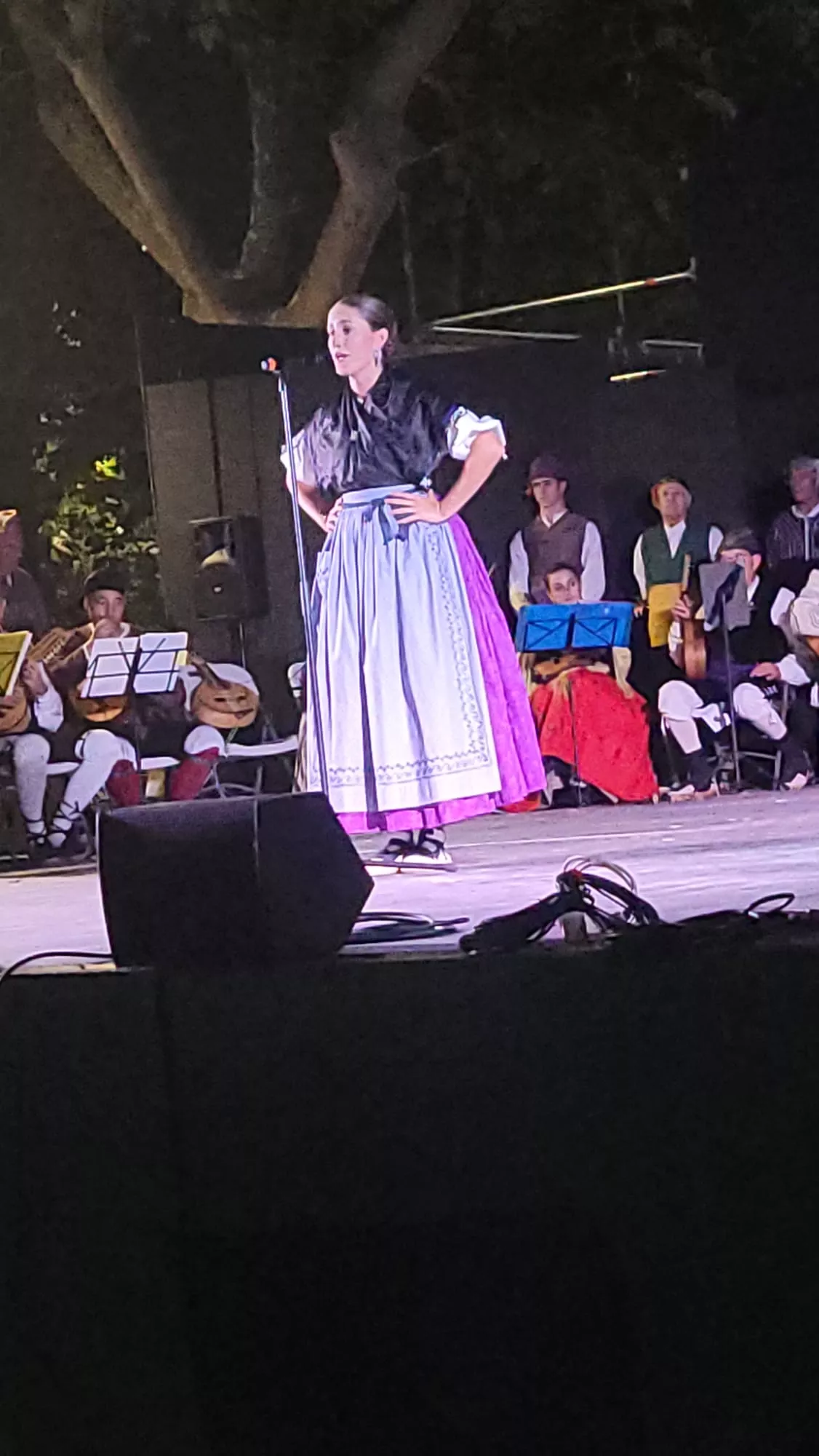 Actuación de la Agrupación Folklórica Santa Cecilia en el Parque Miguel Servet de Huesca