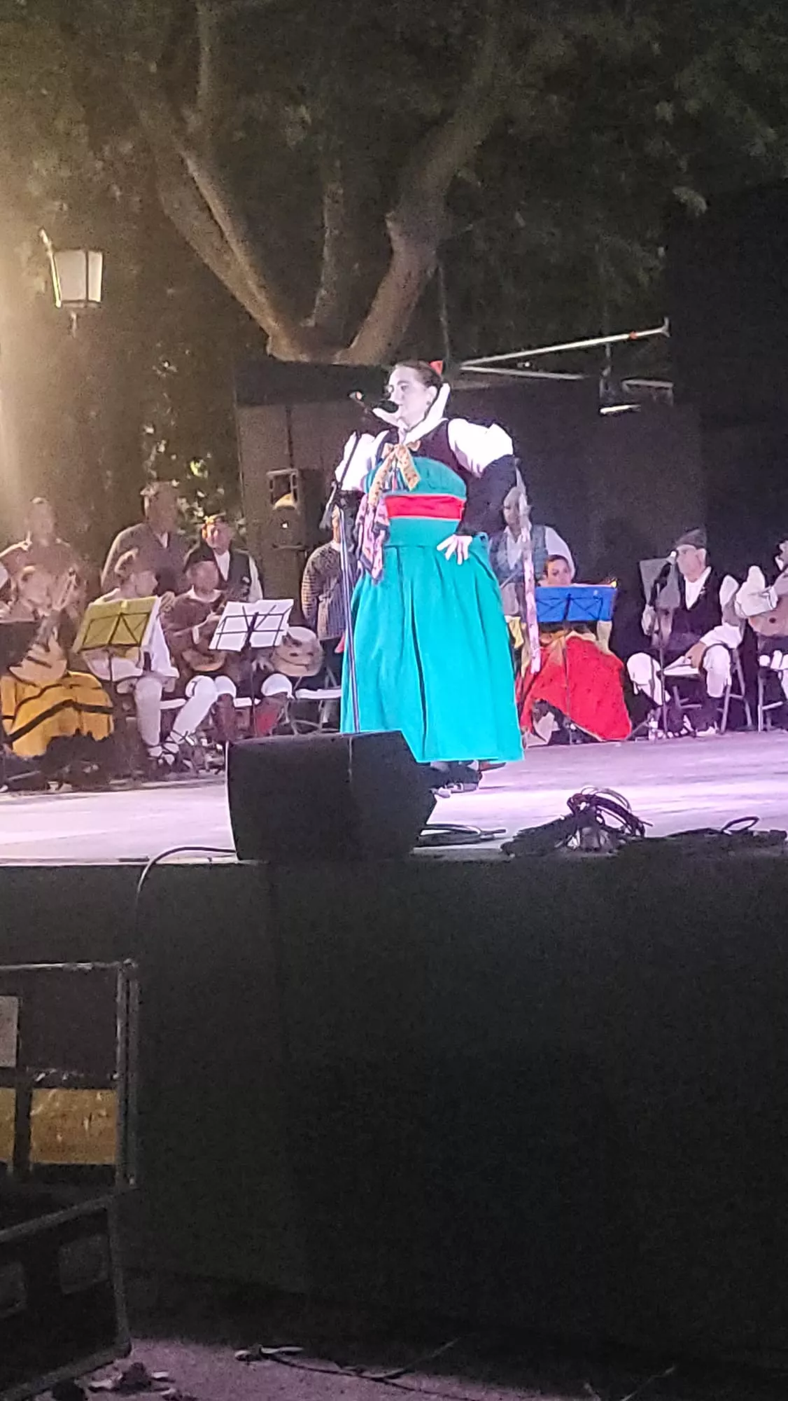 Actuación de la Agrupación Folklórica Santa Cecilia en el Parque Miguel Servet de Huesca
