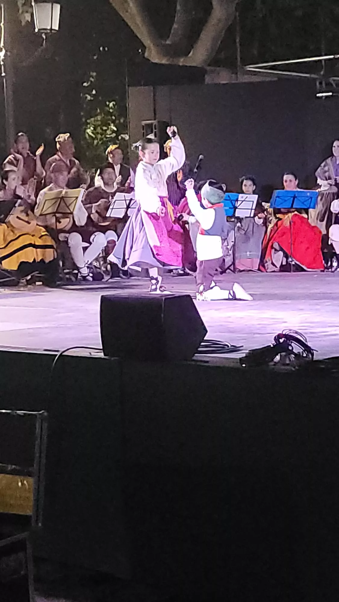 Actuación de la Agrupación Folklórica Santa Cecilia en el Parque Miguel Servet de Huesca