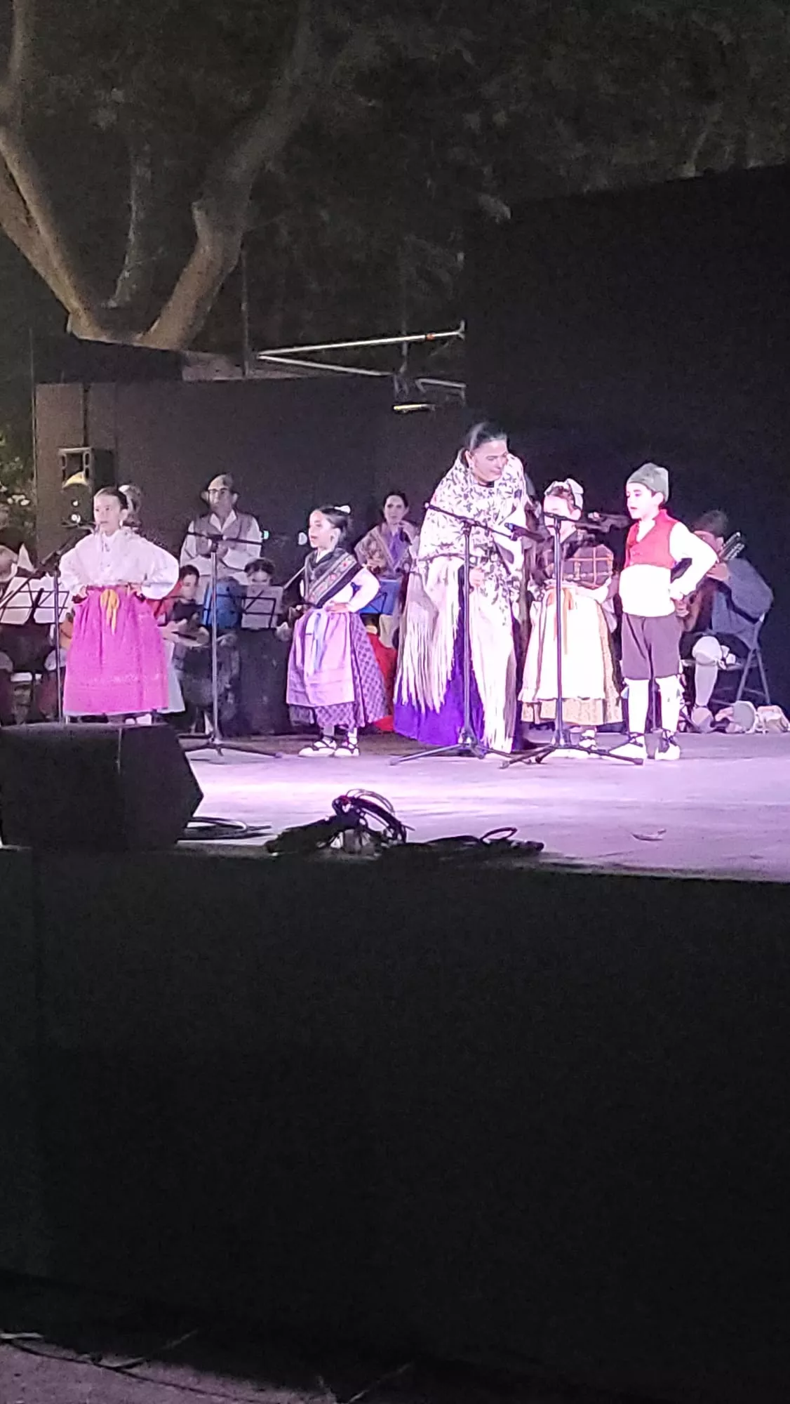 Actuación de la Agrupación Folklórica Santa Cecilia en el Parque Miguel Servet de Huesca