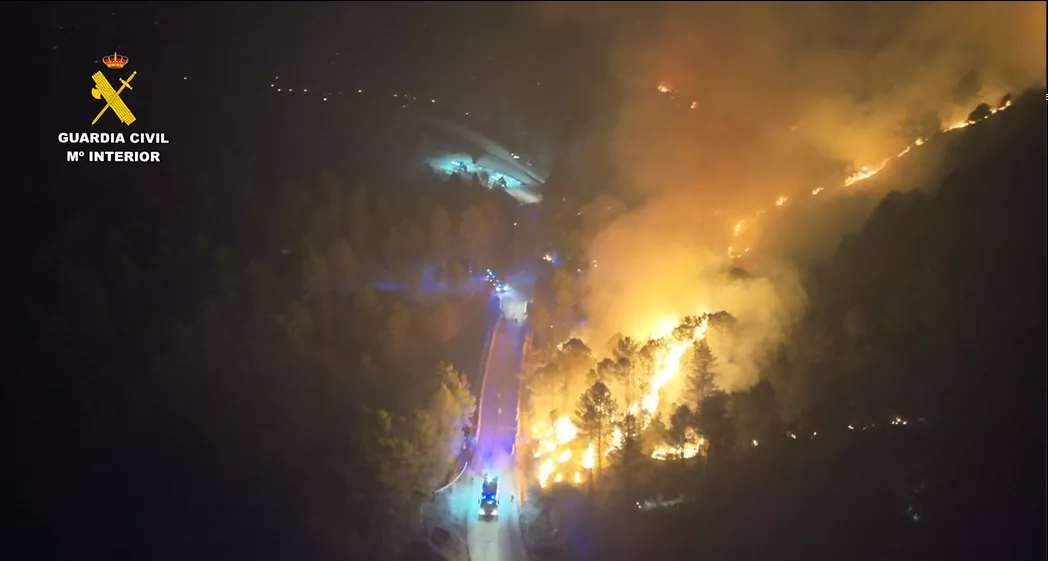 Incendio en el término de las Peñas de Riglos.