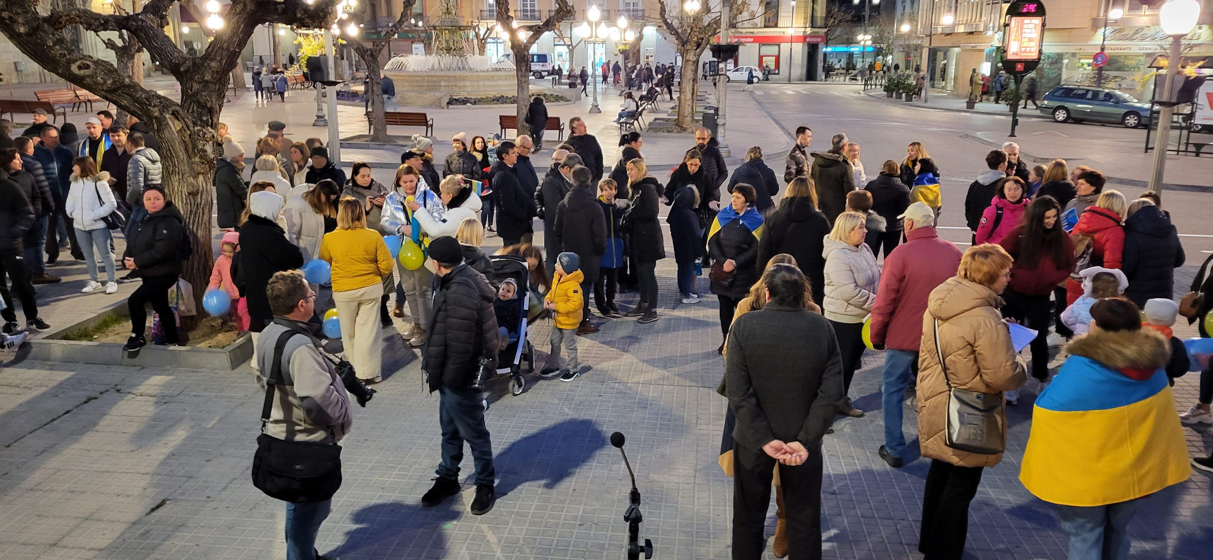 Concentración en el primer aniversario del inicio de la guerra de Ucrania. Foto: Mercedes Manterola