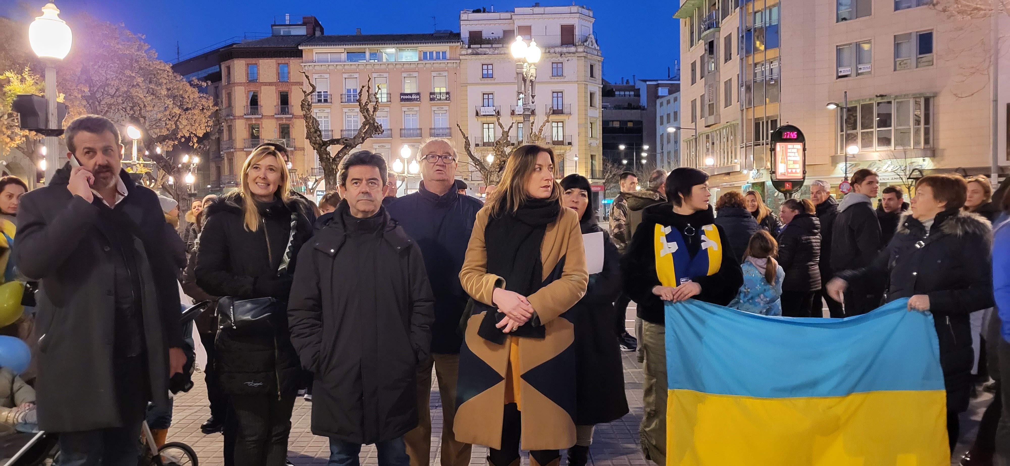 Concentración en el primer aniversario del inicio de la guerra de Ucrania. Foto: Mercedes Manterola