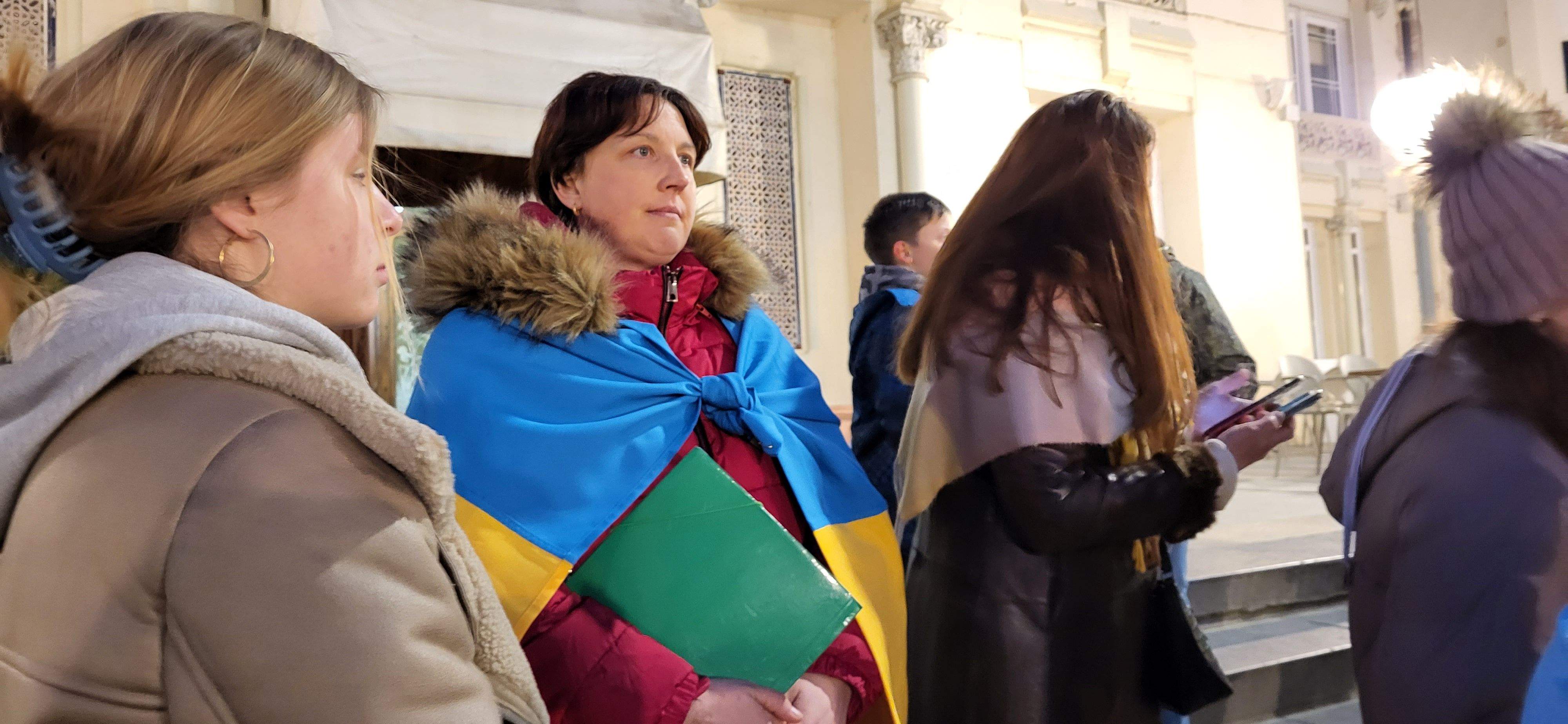 Concentración en el primer aniversario del inicio de la guerra de Ucrania. Foto: Mercedes Manterola