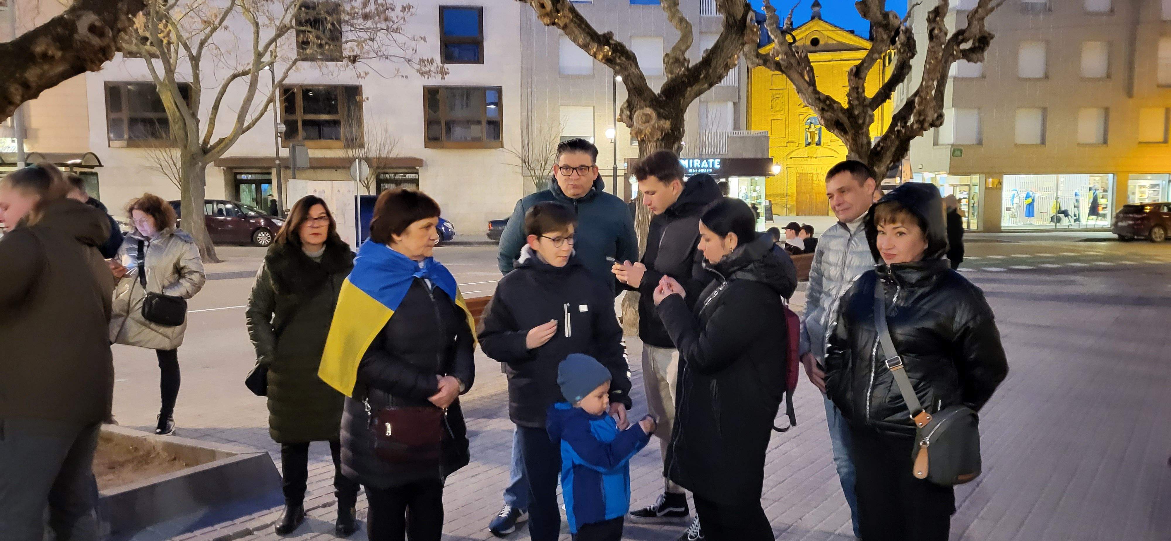 Concentración en el primer aniversario del inicio de la guerra de Ucrania. Foto: Mercedes Manterola
