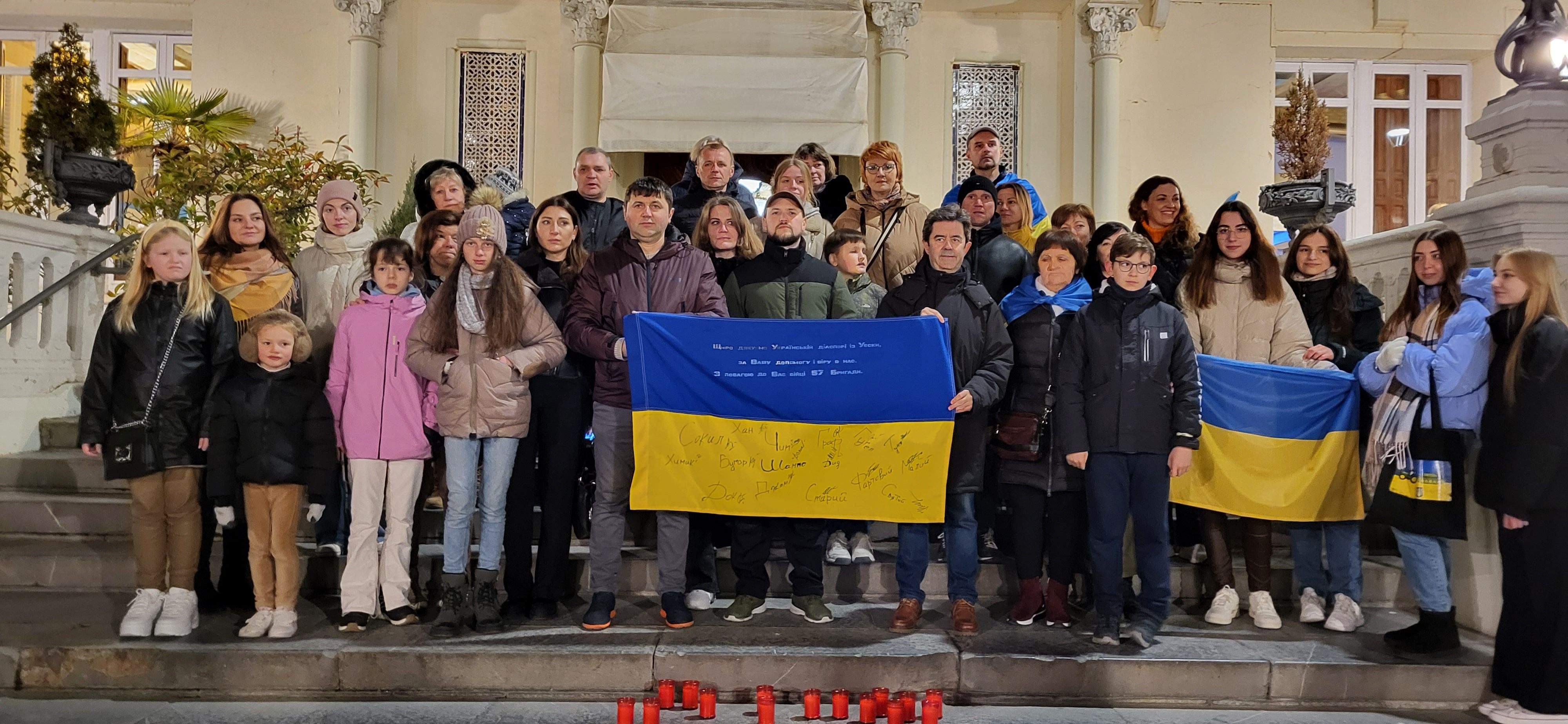 Concentración en el primer aniversario del inicio de la guerra de Ucrania. Foto: Mercedes Manterola