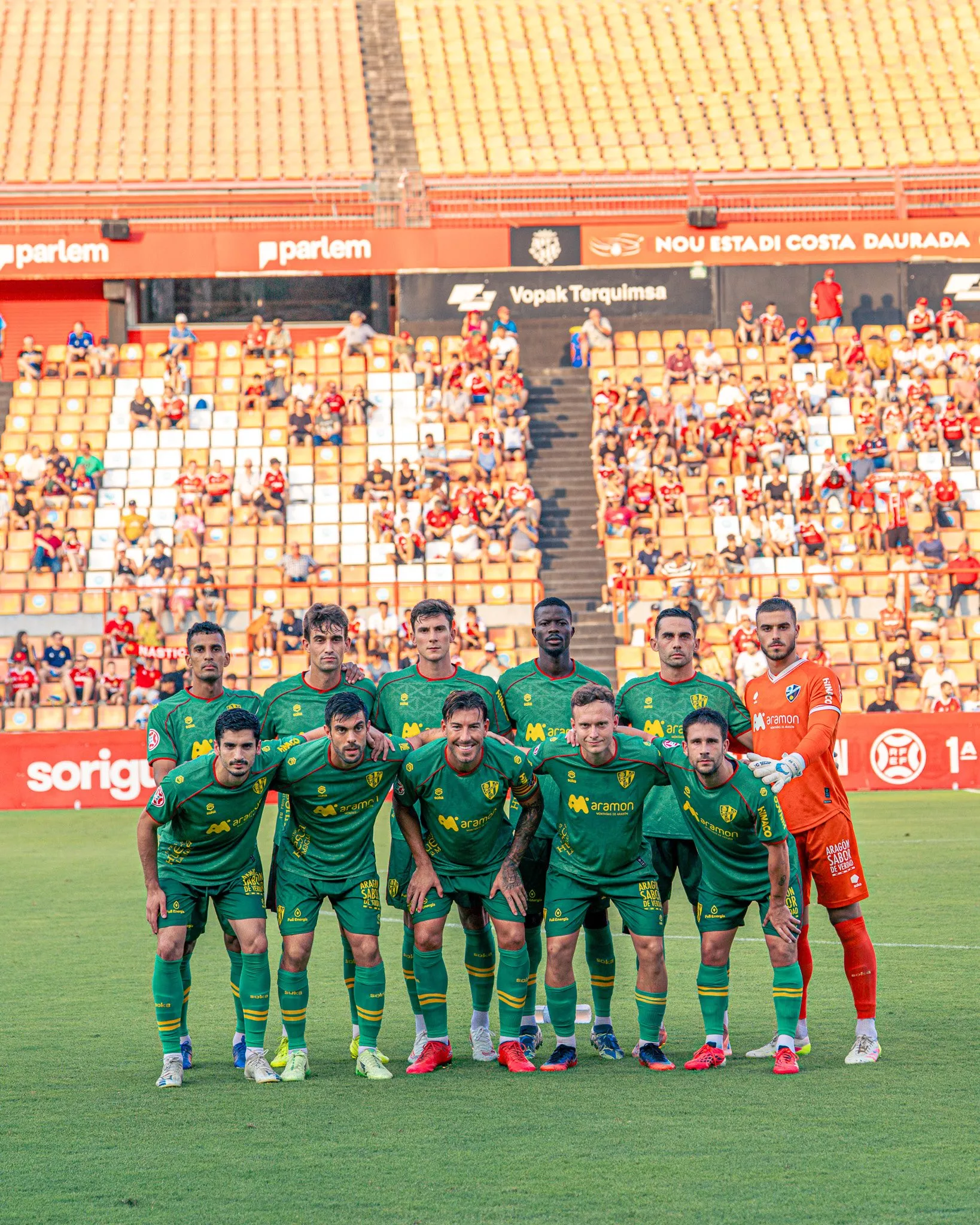 Once del Huesca en Tarragona en la pasada pretemporada.