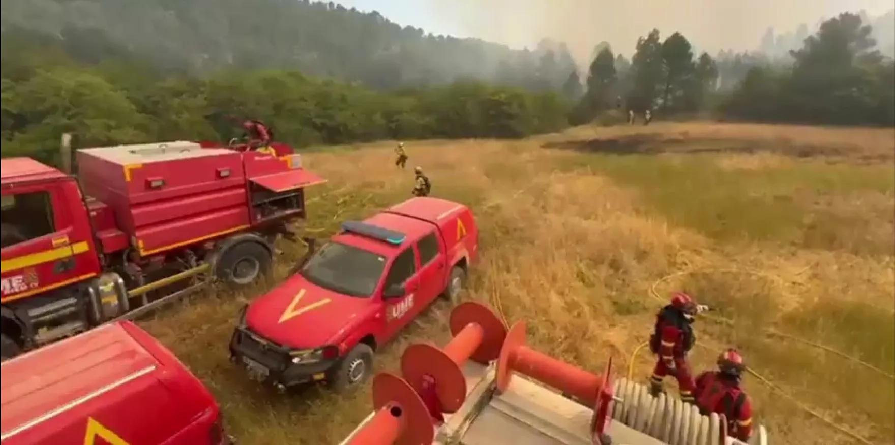 La UME en la zona del incendio