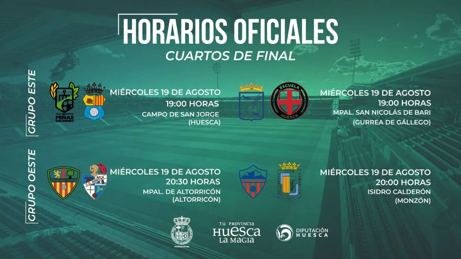 Cuadro de cuartos de final de la Copa Diputación