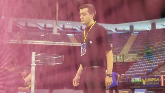 David Fuertes, árbitro oscense en el campeonato de Europa. Foto: FESBA David Fuertes, árbitro oscense en el campeonato de Europa. Foto: FESBA