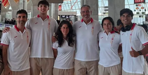 La selección española con Cristina Teruel, segunda por la derecha. Foto: FESBA