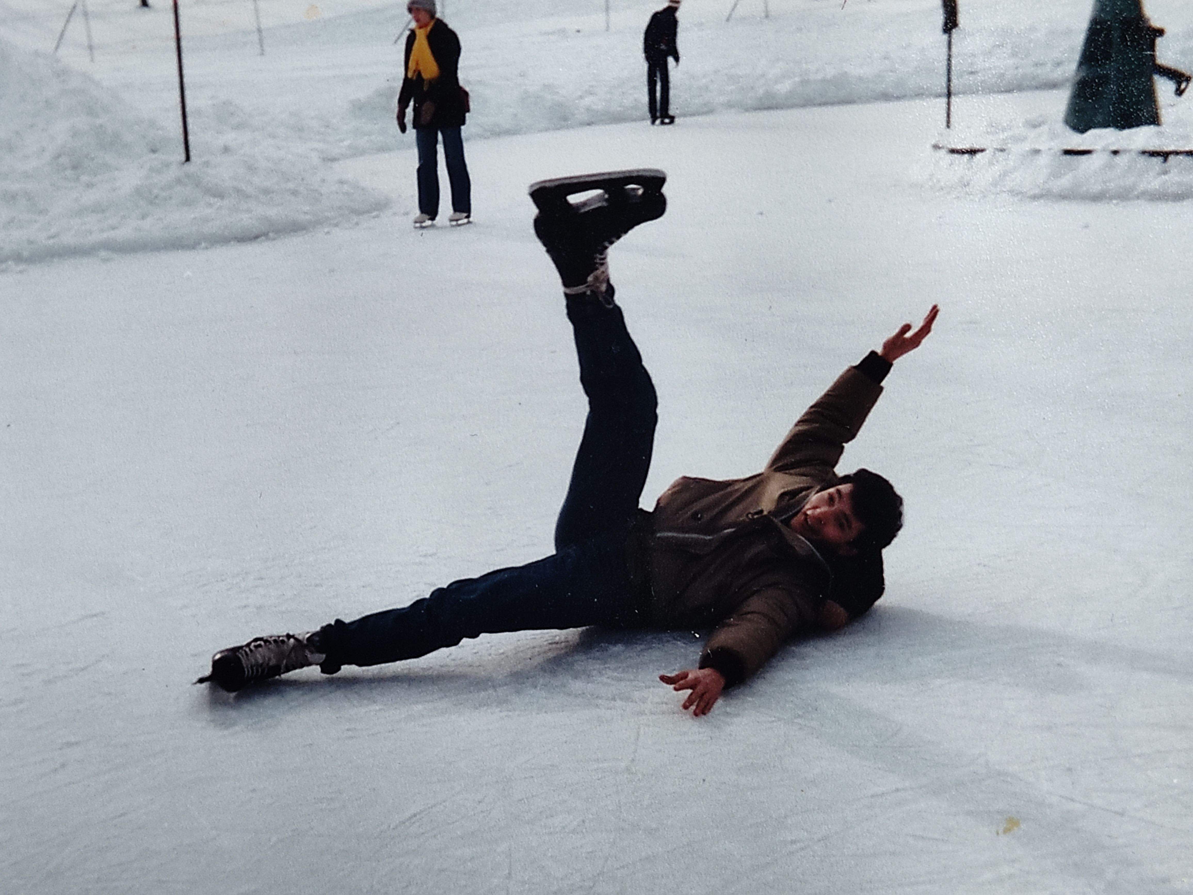 Patinando en Canadá, caídas incluidas