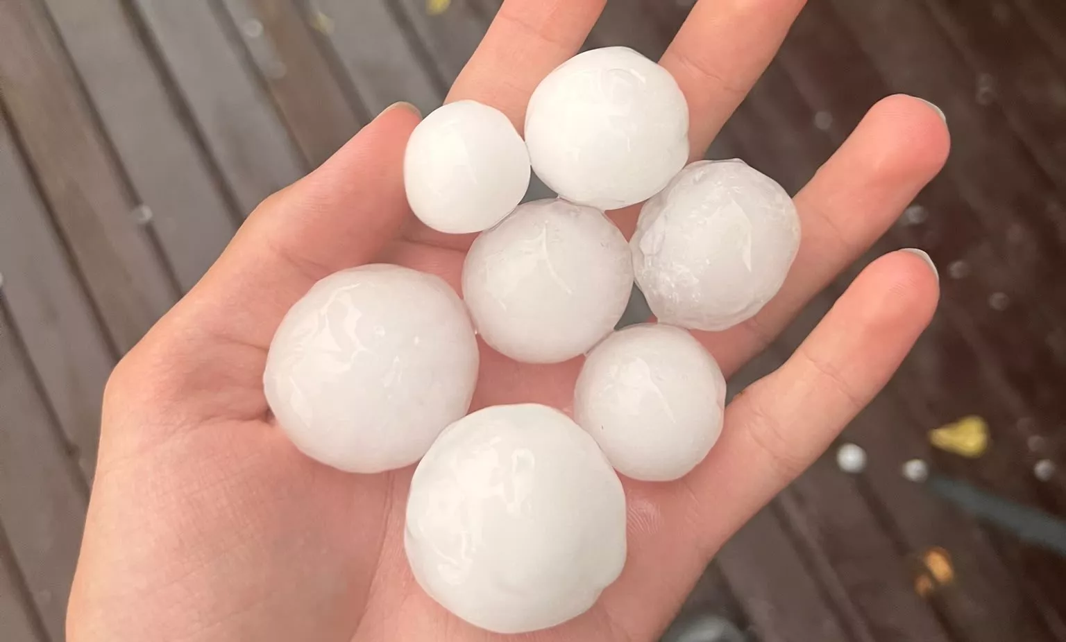 Granizo en distintos calibres en Benabarre