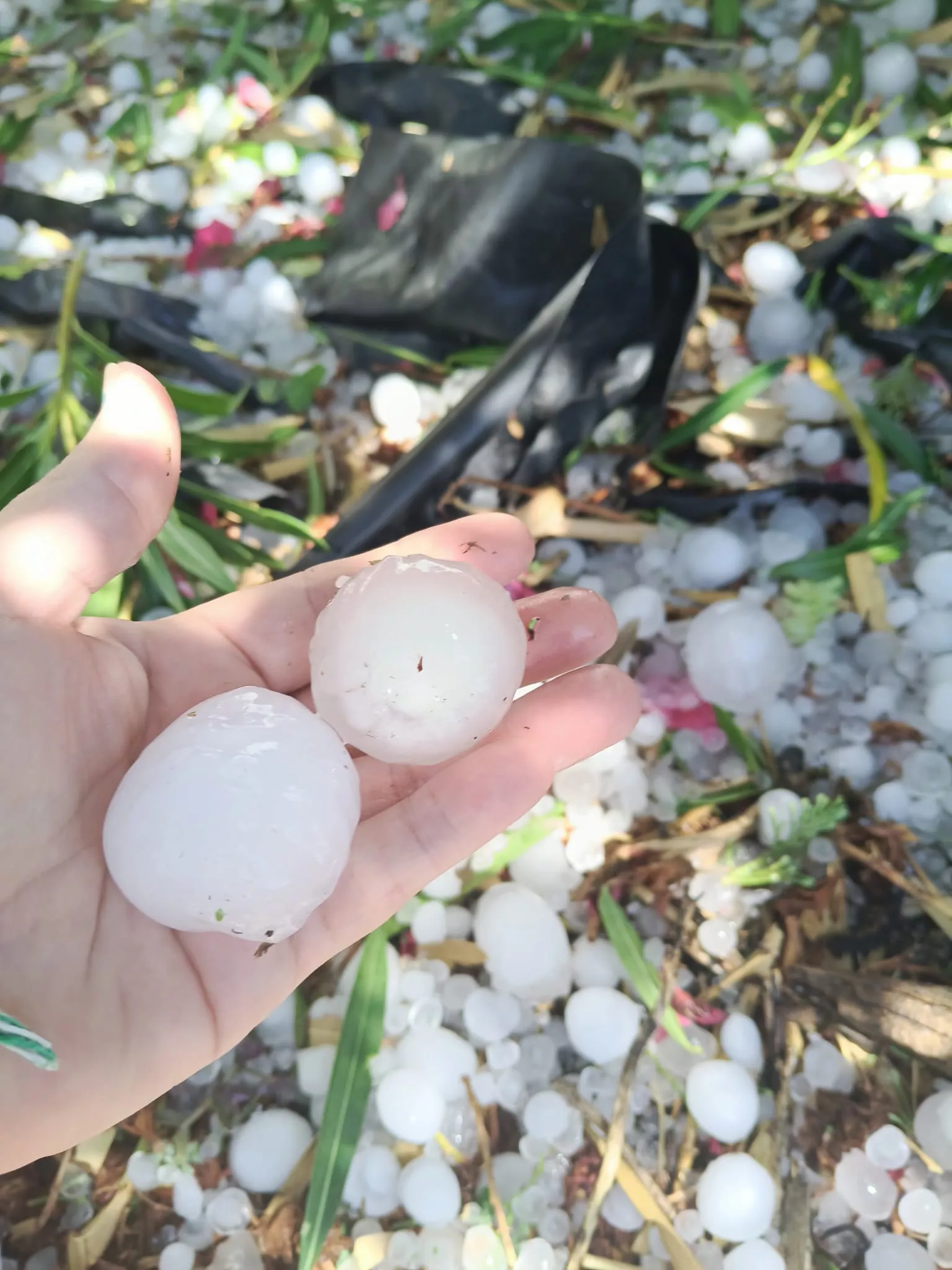 Granizo en Montmesa y el Golf de Guara