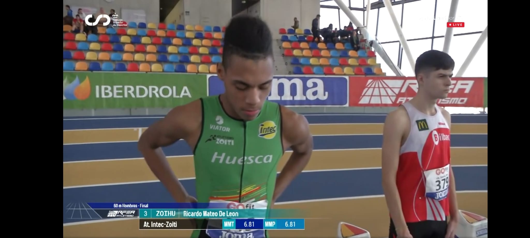 Campeonato de España Sub-20. Riki Mateo, en la final de 60