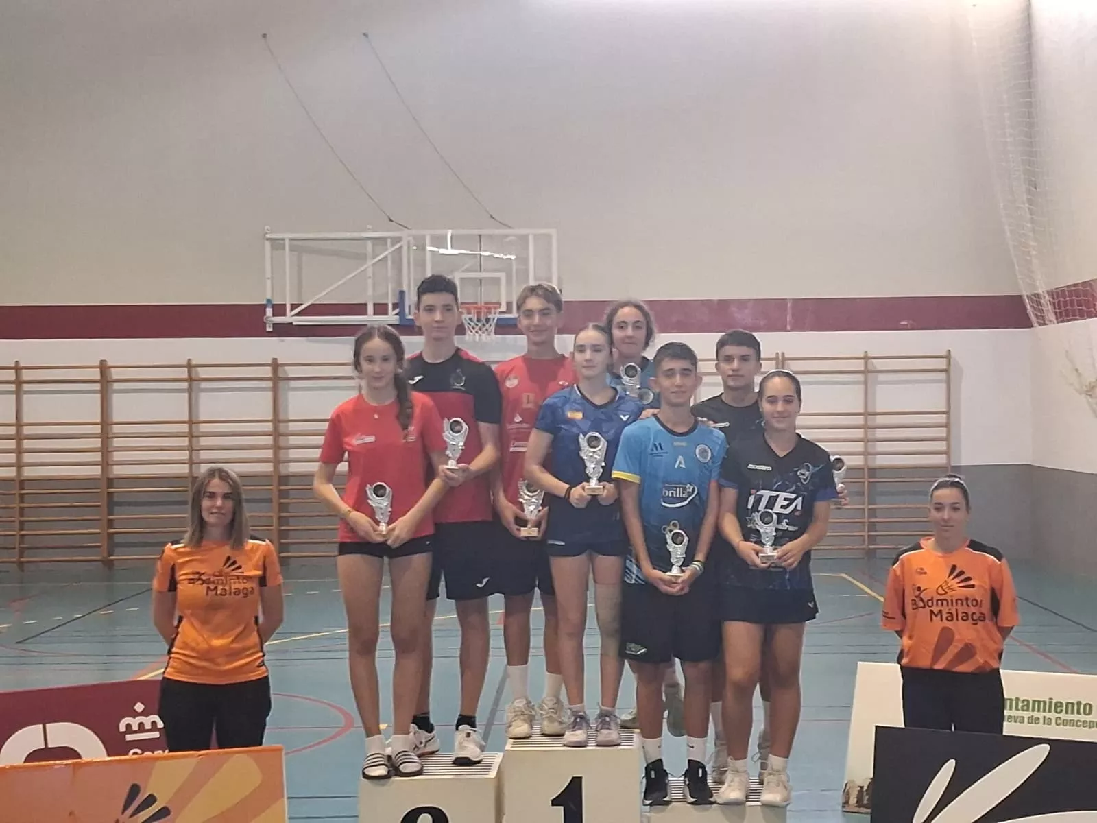 Podio de Badminton Huesca en Málaga