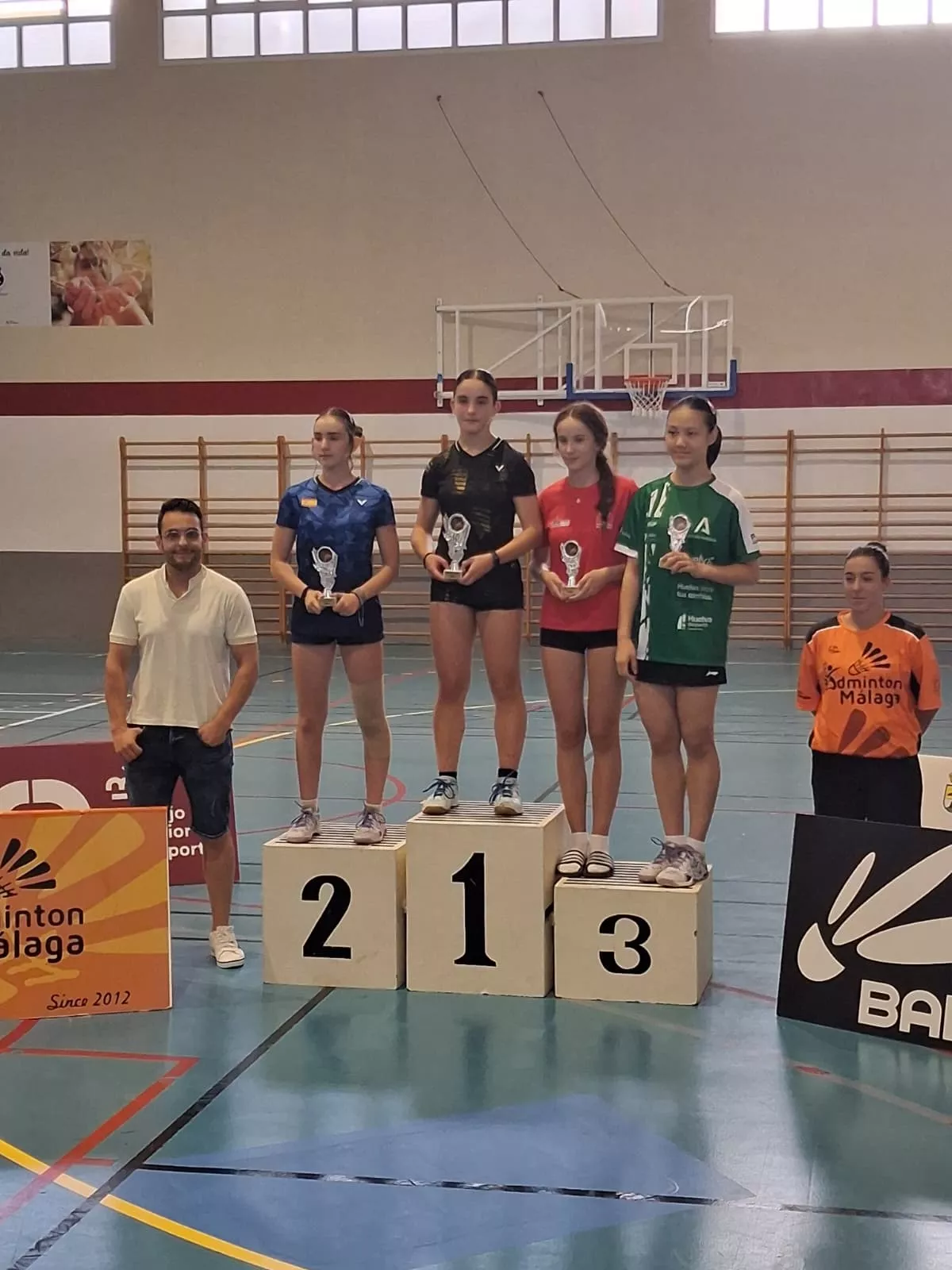 Podio de Badminton Huesca en Málaga