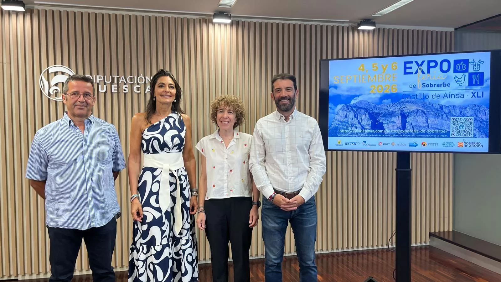 Lascorz, Rufas, Pérez y Pueyo en la presentación de la Expoferia de Sobrarbe. Foto Mercedes Manterola