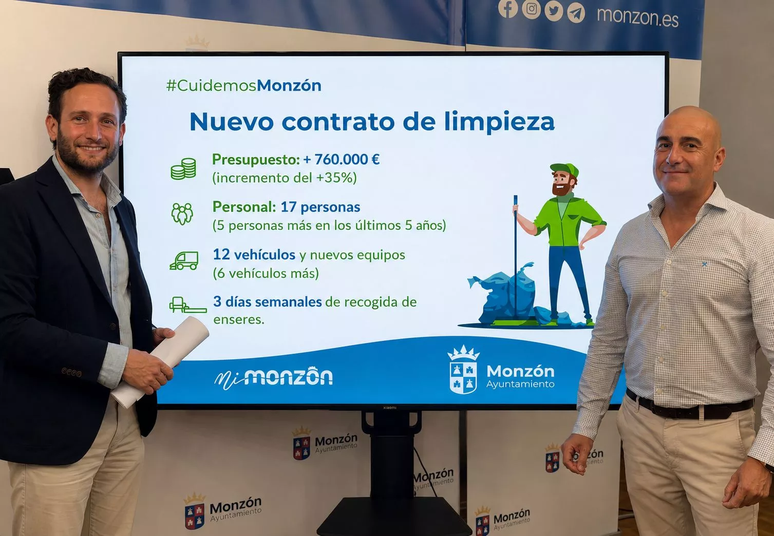 Monzón aprueba el mayor contrato de limpieza viaria de su historia.