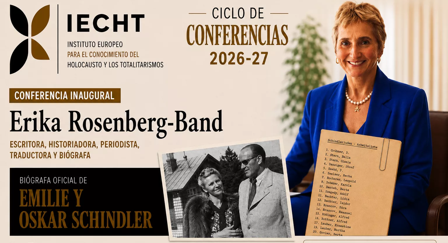 Erika Rosenberg-Band inaugura el Ciclo de Conferencias del curso 2026-2027 del IECHT